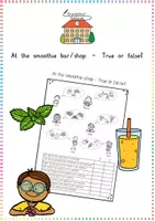 Vorschau - Arbeitsblätter - *FREEBIE* At the smoothie bar/shop - True or false? (fruits/vegetables) - Deckblatt