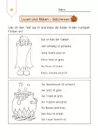 Vorschau - Arbeitsblätter - Lesen und Malen Halloween-Set 3fach-differenziert - Seite 3