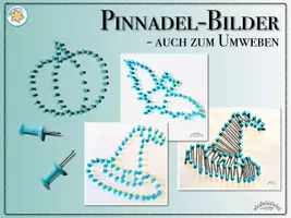 Vorschau - Mal- und Bastelvorlagen - Pinnadel-Bilder mit Halloween-Motiven (auch zum umweben) - Seite 1