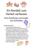 Vorschau - Arbeitsblätter - Ein Rondell zum Herbst - eine Anleitung zum kreativen Schreiben - Deckblatt