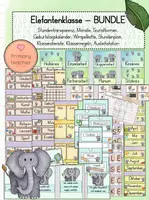 Vorschau - Präsentationen/Tafelbilder - BUNDLE: Elefantenklasse / Klassentier Elefant - Classroom Management - Deckblatt