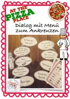 Vorschau - Arbeitsblätter - At the pizza place - Dialog mit Menü zum Ankreuzen - Deckblatt