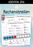 Vorschau - Arbeitsblätter - Addition am Rechenstreifen | ZR 6 - Deckblatt