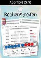Vorschau - Arbeitsblätter - Addition am Rechenstreifen | ZR 10 - Deckblatt