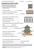 Vorschau - Arbeitsblätter - Arbeitsblatt "Tempel" + Onlineübung & MP3 + - Deckblatt