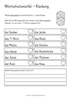 Vista previa - Hojas de trabajo - Kleidung Spiel Wortschatz Deutsch / Alemán - página 3
