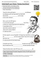 Vorschau - Arbeitsblätter - Arbeitsblatt "Thomas Alva Edison" + Onlineübung & MP3 + Mindmap + Infografik - Deckblatt