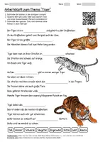 Vorschau - Arbeitsblätter - Lernposter + Arbeitsblatt "Tiger" + Onlineübung & MP3 + Mindmap + Infografik - Seite 1