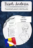 Vorschau - Arbeitsblätter - Figurenplakate erstellen am Beispiel des Dramas "Andorra" - Deckblatt