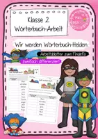 Vorschau - Arbeitsblätter - Deutsch - Richtig schreiben: Wörterbuch-Helden (Findefix), Zweit- und Drittklasslineatur - Deckblatt
