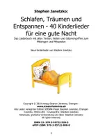 Vorschau - Fördermaterial/Inklusion - Schlafen, Träumen und Entspannen - 40 Kinderlieder für eine gute Nacht - Das Liederbuch - Seite 1
