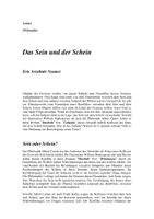 Vorschau - Text - Das Sein und der Schein - Deckblatt