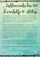 Vorschau - Mal- und Bastelvorlagen - Zahlenreihe bis 100 Lernhilfe, -stütze für die Rechenmappe - Seite 1