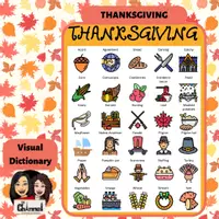 Vista previa - Decoración del aula - Thanksgiving - 30 words Visual Dictionary - Colour - Portada