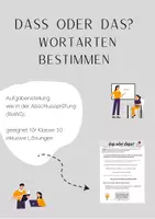 Vorschau - Arbeitsblätter - das oder dass: Wortarten bestimmen. - Deckblatt