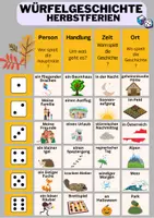 Vorschau - Arbeitsblätter - Würfelgeschichte Herbstferien + Vorlage - Deckblatt