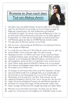 Vorschau - Unterrichtsreihen - Proteste in Iran - Mahsa Amini (Arbeitsheft mit Sachtexten zum Thema Diskriminierung und Frauenrechte) #IranFrauenrechte - Seite 1