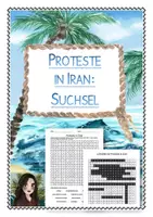 Vorschau - Arbeitsblätter - Proteste in Iran - Suchsel - Deckblatt
