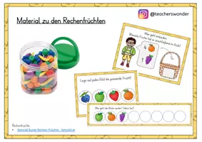 Vorschau - Fördermaterial/Inklusion - Aufgaben zu den Rechenfrüchten - Deckblatt