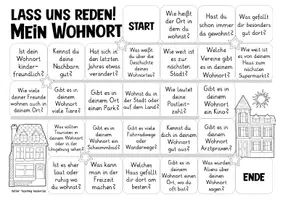 Vista previa - Unidades / Secuencias / Situaciones de Aprendizaje - Mein Wohnort Deutsch Spiel / juego Alemán "Lass uns reden!" - página 1