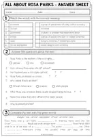 Vorschau - Arbeitsblätter - Rosa Parks Englisch – Reading Comprehension, Leseverstehen, Lesetext, Civil Rights Movement, USA, Vocabulary, Speaking | Arbeitsblatt, Aufgaben, differenziertes Unterrichtsmaterial 5., 6., 7., 8. Klasse - Seite 3