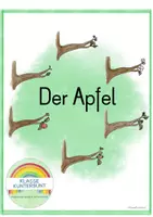 Vorschau - Arbeitsblätter - Apfel Aufbau: Bildkarten und Arbeitsblatt - Deckblatt