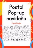 Vista previa - Juegos / Gamificación - Postal Pop-up de navidad para colorear - Portada