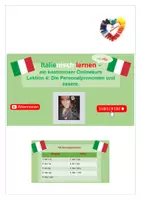 Vorschau - Arbeitsblätter - Italienisch lernen mit Allie Lektion 4 Die Personalpronomen und das Verb essere Folien Vokabelliste Arbeitsblatt mit Lösung - Deckblatt