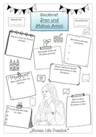 Vorschau - Stundenentwürfe - Steckbrief Proteste in Iran und Mahsa Amini (inklusive Infotext zu den Konflikten in Iran) #IranFrauenrechte - Seite 1