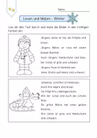 Vorschau - Arbeitsblätter - Lesen und Malen Winter-Set 3fach-differenziert - Seite 2