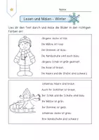 Vorschau - Arbeitsblätter - Lesen und Malen Winter-Set 3fach-differenziert - Seite 3