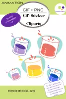 Vorschau - Präsentationen/Tafelbilder - Gif - Animiertes Becherglas - bewegtes Bild für den Chemieunterricht - Deckblatt