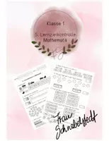 Vorschau - Test - Lernzielkontrolle Zahlenraum bis 20, Geld - Deckblatt
