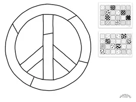 Vorschau - Mal- und Bastelvorlagen - PATTERN-ART / POP-ART „Frieden in der Welt“ (inkl. Erklär-Video) - auch als Kontrastbilder für Babys - Iran, Nahost, Gaza, Ukraine, Syrien - Seite 3