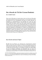 Vorschau - Text - Das Absurde als Teil der Corona-Pandemie - Deckblatt