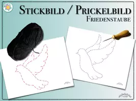 Vorschau - Arbeitsblätter - STICKBILD / PRICKELBILD “FRIEDEN“ (Friedenstaube, Stickvorlagen) #standwithukraine - Seite 1