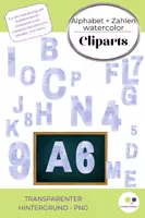 Vorschau - selbst erstellte Cliparts/Grafiken - Cliparts | Alphabet + Zahlen | auch kommerziell | Watercolor-Style - Deckblatt