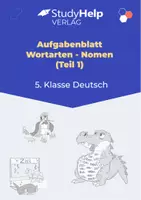 Vorschau - Arbeitsblätter - Aufgabenblatt Deutsch: Wortarten - Nomen #1 (5. Klasse) - Deckblatt