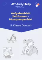 Vorschau - Arbeitsblätter - Aufgabenblatt Deutsch: Zeitformen - Plusquamperfekt (5. Klasse) - Deckblatt