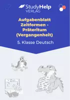 Vorschau - Arbeitsblätter - Aufgabenblatt Deutsch: Zeitformen - Präteritum (5. Klasse) - Deckblatt