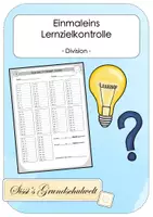 Vorschau - Arbeitsblätter - Einmaleins Lernzielkontrolle Division - 3 Varianten - Deckblatt