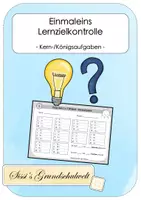 Vorschau - Arbeitsblätter - Einmaleins Lernzielkontrolle Kern-/Königsaufgaben - 2 Varianten - Deckblatt