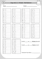 Vorschau - Arbeitsblätter - Einmaleins Lernzielkontrolle Multiplikation & Division - 3 Varianten - Seite 3