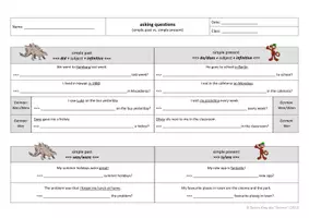 Vorschau - Arbeitsblätter - AB Fragen im simple past & simple present (questions) - Gegenüberstellung - Seite 1