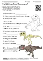 Vorschau - Arbeitsblätter - Arbeitsblatt "Tyrannosaurus" + Onlineübung & MP3 + - Deckblatt