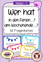 Vorschau - Präsentationen/Tafelbilder - Erzählanlässe Grundschule – Sprechen nach den Ferien & Wochenende (Karten für Morgenkreis Klasse 1–4) - Deckblatt