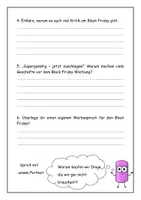 Vorschau - Arbeitsblätter - Lesetext mit Fragen zum "Black Friday" / Deutsch - Seite 3
