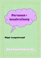 Vorschau - Arbeitsblätter - Personenbeschreibung Pippi Langstrumpf UNTERRICHTSPLANUNG - Deckblatt