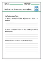 Vorschau - Arbeitsblätter - Lesetext über nachhaltigen und umweltfreundlichen Strom - Seite 2
