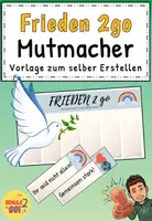 Vorschau - Mal- und Bastelvorlagen - Frieden 2go - Mutmacher erstellen - Ukraine Krieg Peace - Deckblatt